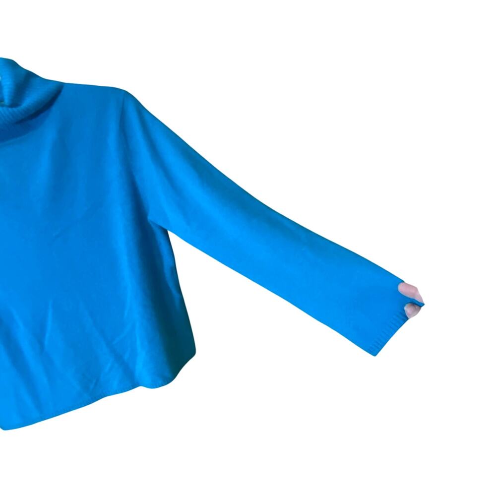 VTG Parisian Signature 100% Cashmere Turtleneck Sweater Turquoise L Hong Kong - Picture 4 of 6